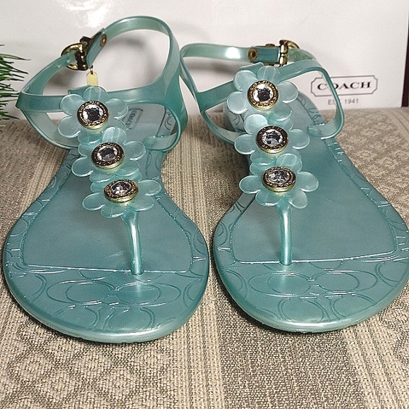 Coach Paisley Jelly Sandals with floral detail - Picture 9 of 13
